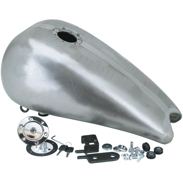 ONE PIECE 3" STRETCHED STEEL GAS TANK WITH AERO LOCKING GAS CAP FOR SOFTAILS THRU 1999 GZP Street Pro gastank w/mid mdi aerocap