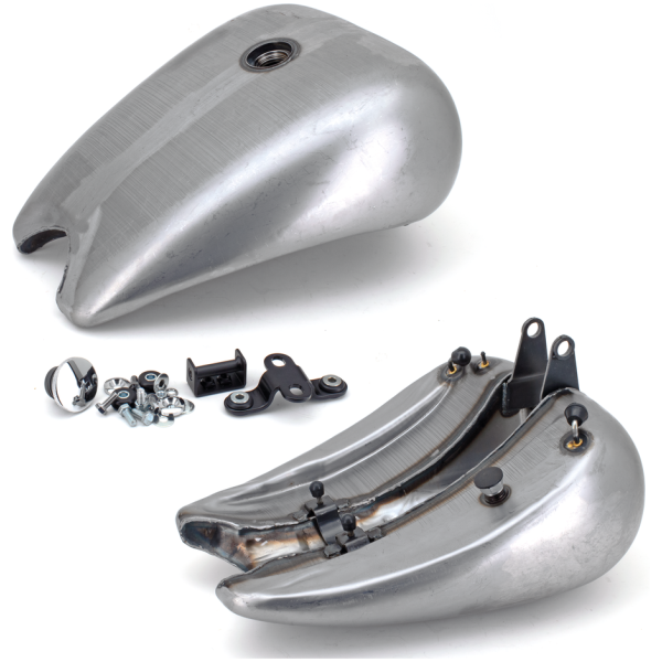ONE PIECE STRETCHED SMOOTH TOP STEEL GAS TANK FOR SOFTAIL MODELS GZP 2" Str 1pc gastank EVO Softail popup