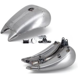 ONE PIECE 4" STRETCHED STEEL SMOOTH TOP GAS TANK FOR SOFTAILS GZP 4" Str gastank Softail single popup