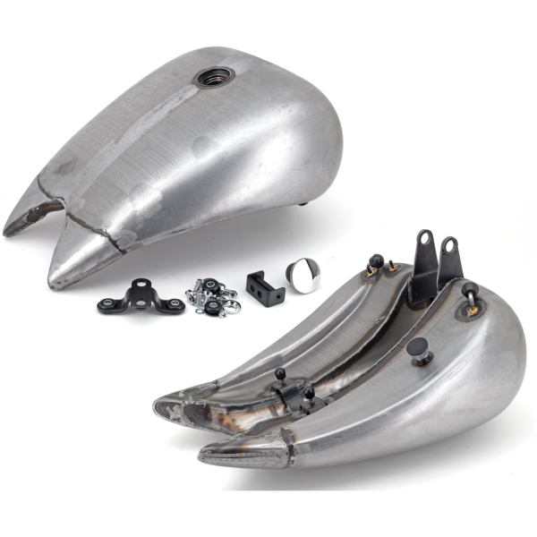 ONE PIECE 4" STRETCHED STEEL SMOOTH TOP GAS TANK FOR SOFTAILS GZP 4" Str gastank Softail sngl popup ch