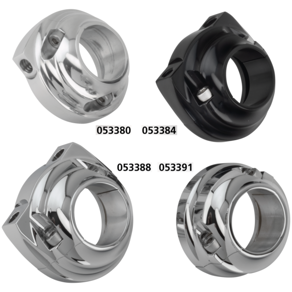 BILLET ALUMINUM THROTTLE GRIP HOUSINGS GZP Solo polish scrw single cable thrott