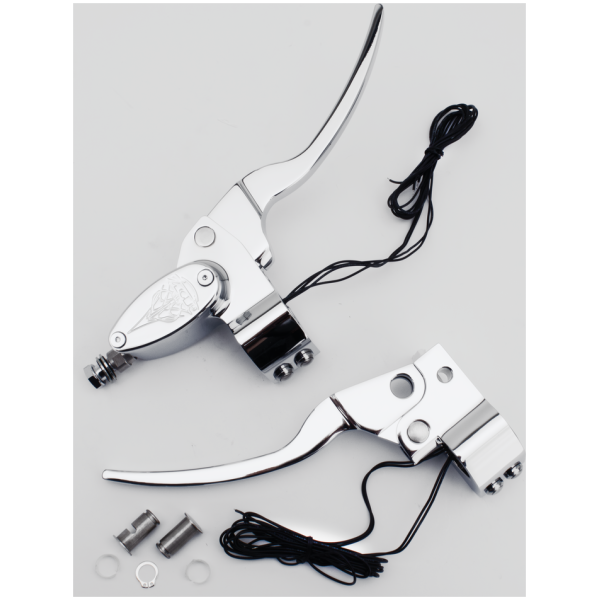 ZODIAC'S CUSTOM PRODUCTS BILLET ALUMINUM HANDLEBAR CONTROL GZP Chrome Billet H/B Contr w/cl cabl