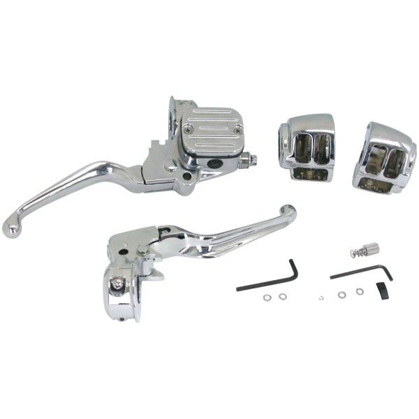 CUSTOM STYLE HANDLEBAR CONTROL KIT GZP Chr.Handlebar control kit 9/16" chop