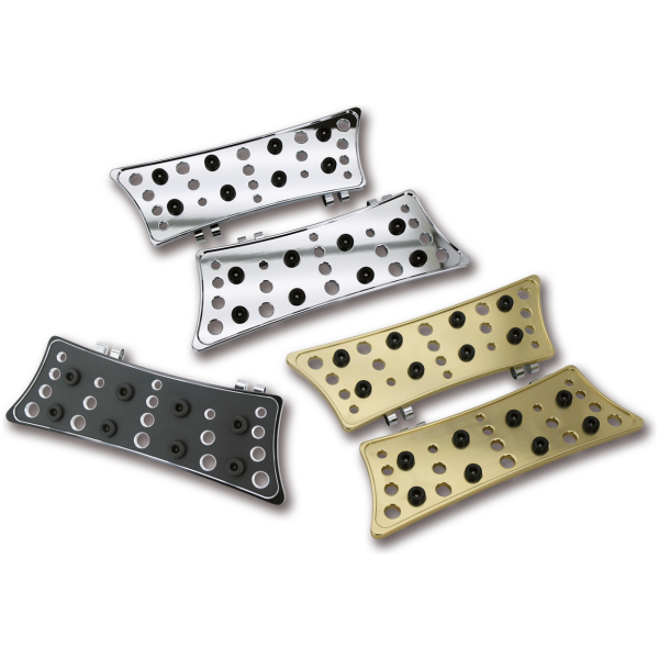 HOLESHOT BILLET ALUMINUM FLOORBOARDS GZP Chrome billet floorboard kit FLH/T84