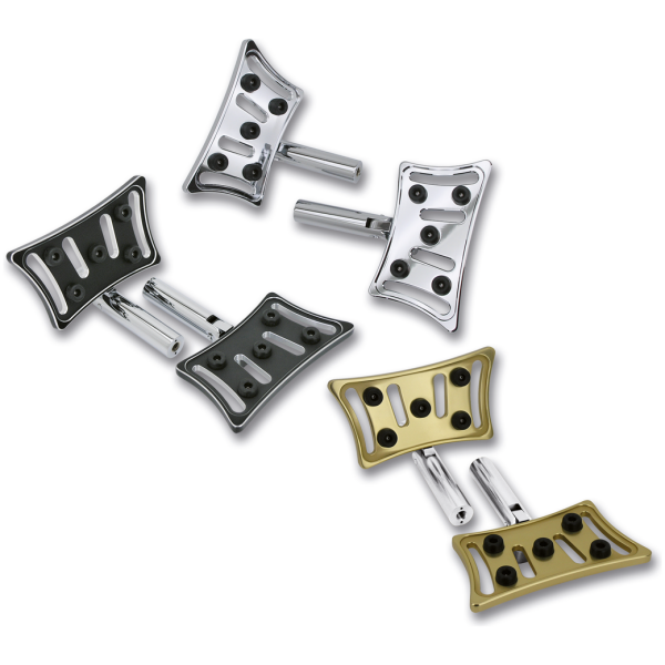 SLASHER BILLET ALUMINUM FLOORBOARDS GZP Chrome Slasher pass. floorboard kit