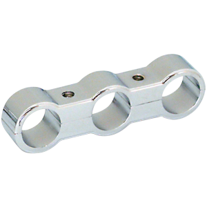 BILLET OIL LINE, FUEL LINE HOSE AND PLUG WIRE SEPARATORS GZP Chrome plain oil line seperator 3 ho