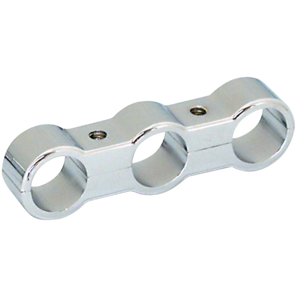 BILLET OIL LINE, FUEL LINE HOSE AND PLUG WIRE SEPARATORS GZP Chrome plain oil line seperator 3 ho