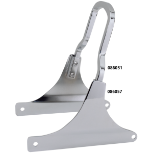 DETACHABLE SHORTY SISSY BARS GZP Chrome Shorty sissybar upright 8.75"