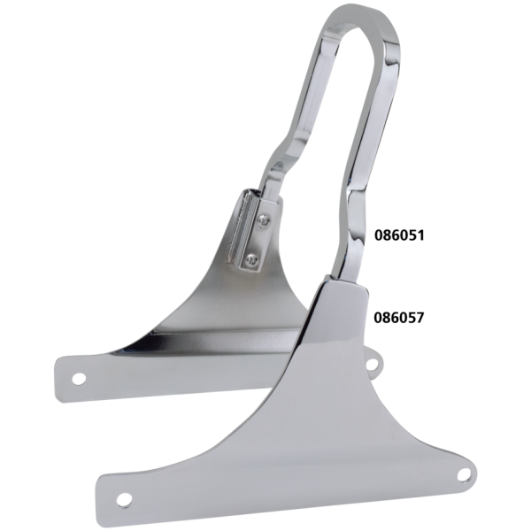 RIGID MOUNT SHORTY SISSY BARS GZP Chrome Side straps FLH/T97-08