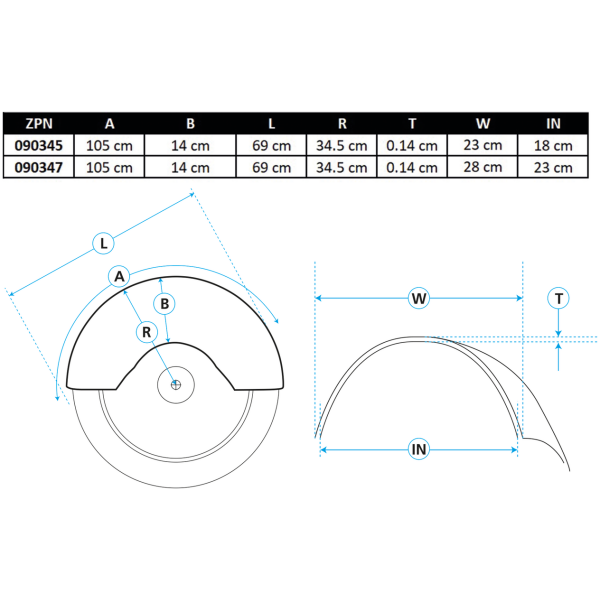 HERITAGE STYLE REAR FENDERS FOR CUSTOM APPLICATIONS GZP 9" wide Heritage style rear fender