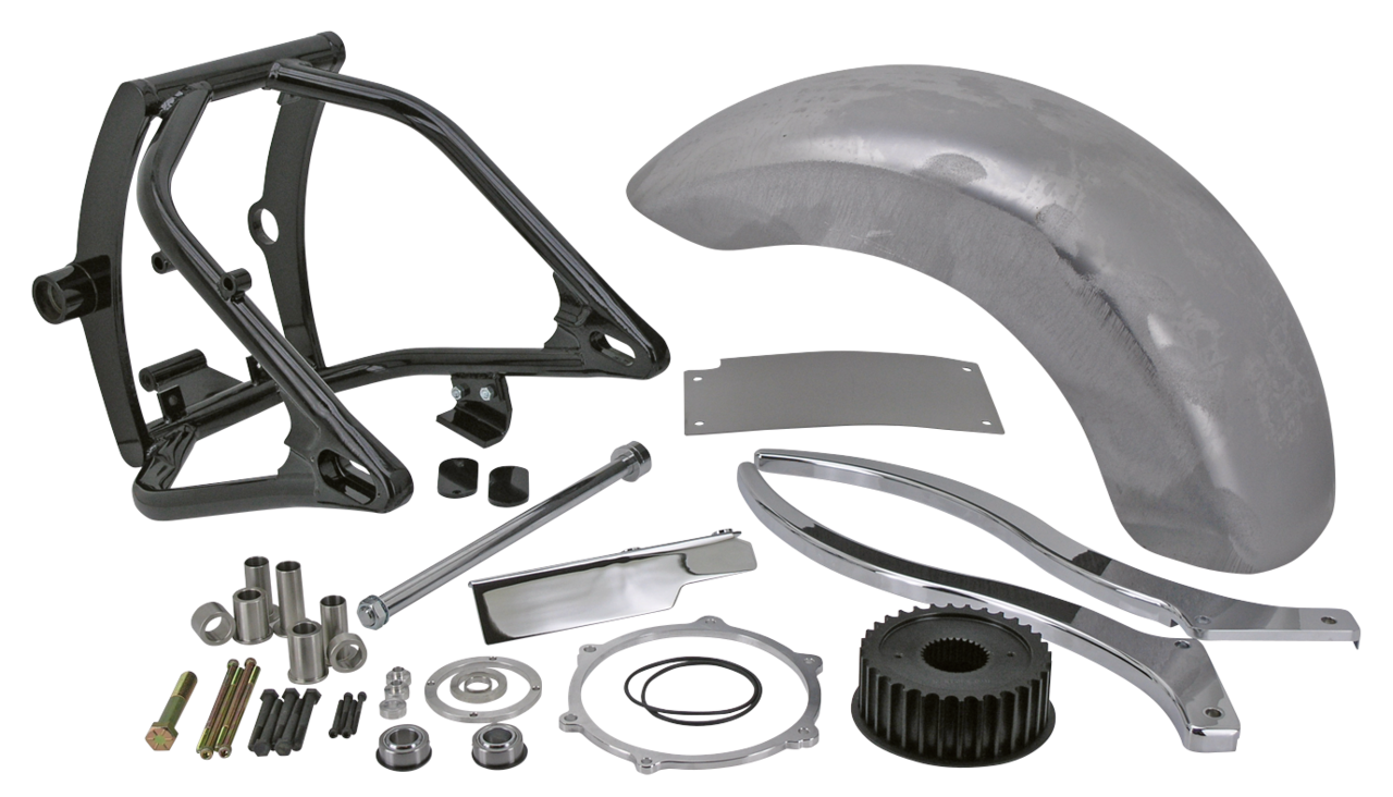 ZODIAC'S "RADIUM" 250 SWING ARM KIT FOR TWIN CAM SOFTAIL GZP Stainless splash guard with hardw