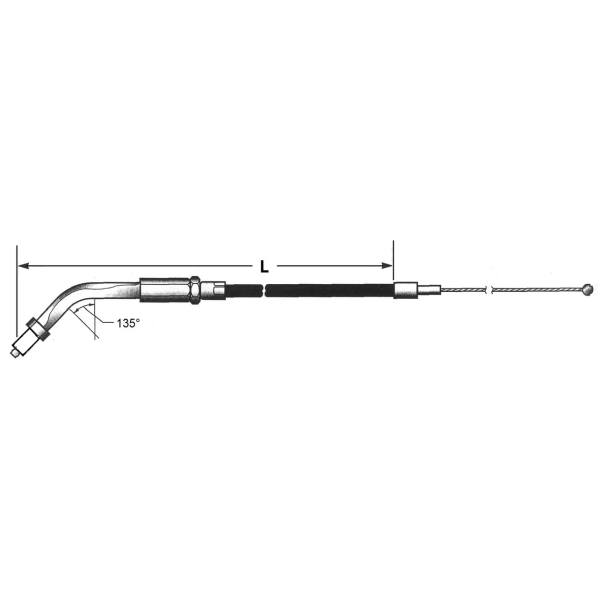 T13 - THROTTLE AND IDLE CABLE 1996-2006 SPORTSTER GZP Black XL96 LN=40" 135dgr throttle