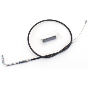 T04 - THROTTLE & IDLE CABLE 1996-2015 SOFTAIL, 1996-2017 DYNA, 1996-2001 CARBURETOR EQUIPPED TOURING & 2007 TO PRESENT SPORTSTER GZP Black BT96 LN=34" 90dgr idle