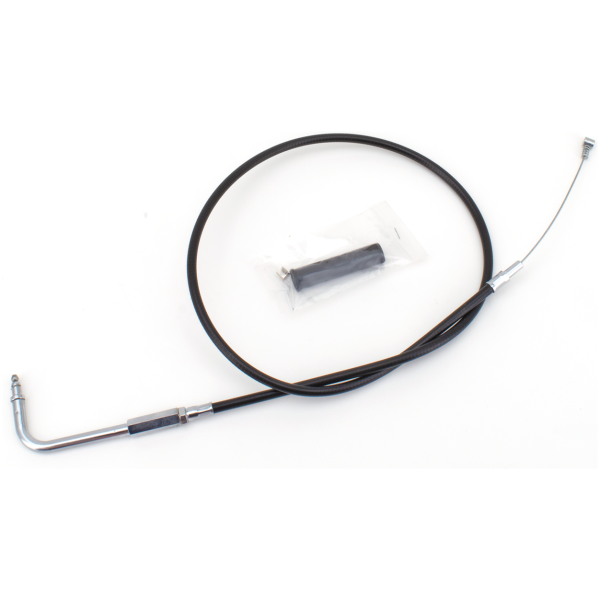T04 - THROTTLE & IDLE CABLE 1996-2015 SOFTAIL, 1996-2017 DYNA, 1996-2001 CARBURETOR EQUIPPED TOURING & 2007 TO PRESENT SPORTSTER GZP Black BT96 LN=34" 90dgr idle