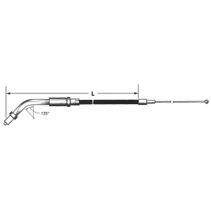 T13 - THROTTLE AND IDLE CABLE 1996-2006 SPORTSTER GZP ClearCoat XL96 LN=34" 135dgr throttl