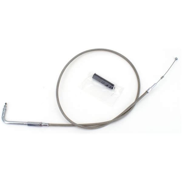 T04 - THROTTLE & IDLE CABLE 1996-2015 SOFTAIL, 1996-2017 DYNA, 1996-2001 CARBURETOR EQUIPPED TOURING & 2007 TO PRESENT SPORTSTER GZP ClearCoat BT96 LN=39" 90dgr idle