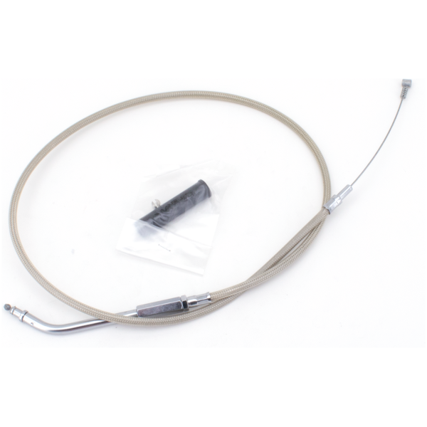 T04 - THROTTLE & IDLE CABLE 1996-2015 SOFTAIL, 1996-2017 DYNA, 1996-2001 CARBURETOR EQUIPPED TOURING & 2007 TO PRESENT SPORTSTER GZP ClearCoat BT96 LN=34" 135dgr idle