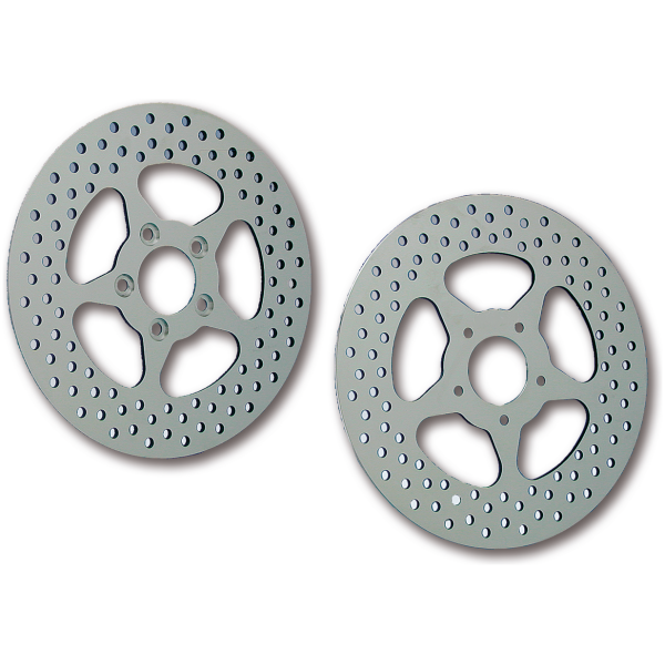 REV"O"LUTION POLISHED 5 POINT STAR DISC BRAKE ROTORS GZP Disc 5-Point Star S/S Front 2000-up