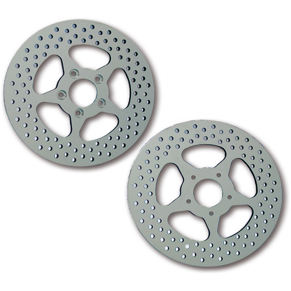 REV"O"LUTION POLISHED 5 POINT STAR DISC BRAKE ROTORS GZP Disc 5-Point Star S/S Rear 2000-up P