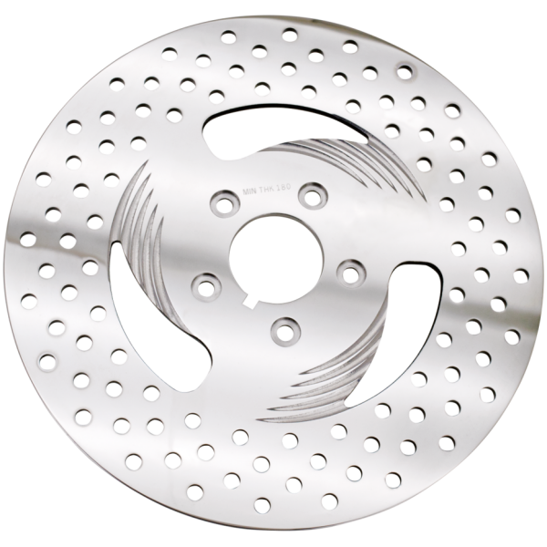 REV"O"LUTION "DIRECTIONAL" DRILLED POLISHED DISC BRAKE ROTORS GZP Revolution St.st. Rotor 11.5" left p