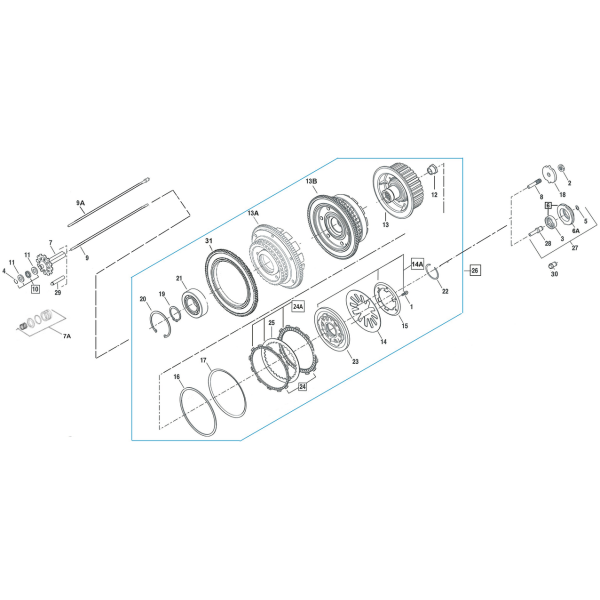 PARTS FOR STANDARD CLUTCH ON 1998-2000 EVOLUTION BIG TWIN & 1999-2017 TWIN CAM GZP Clutch basket assembly TC11-17