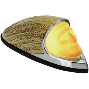 INDIAN HEAD LIGHTED FENDER ORNAMENTS GZP Indian fender light gold