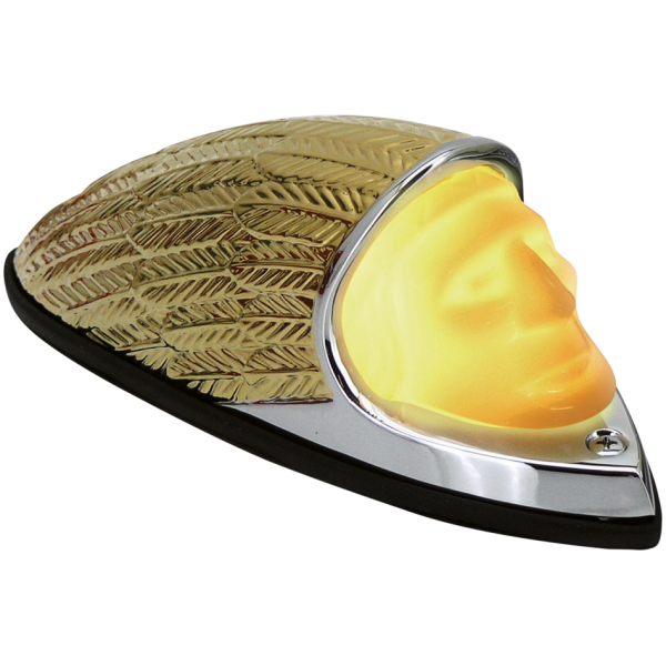 INDIAN HEAD LIGHTED FENDER ORNAMENTS GZP Indian fender light gold