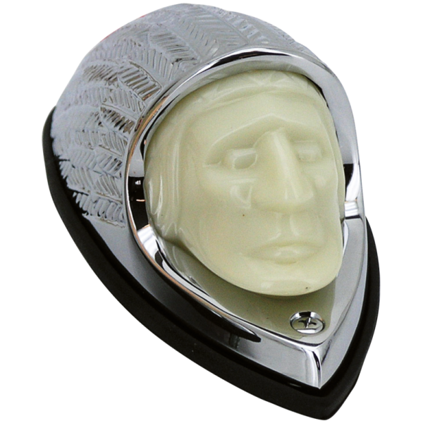 INDIAN HEAD LIGHTED FENDER ORNAMENTS GZP Indian fender light chrome