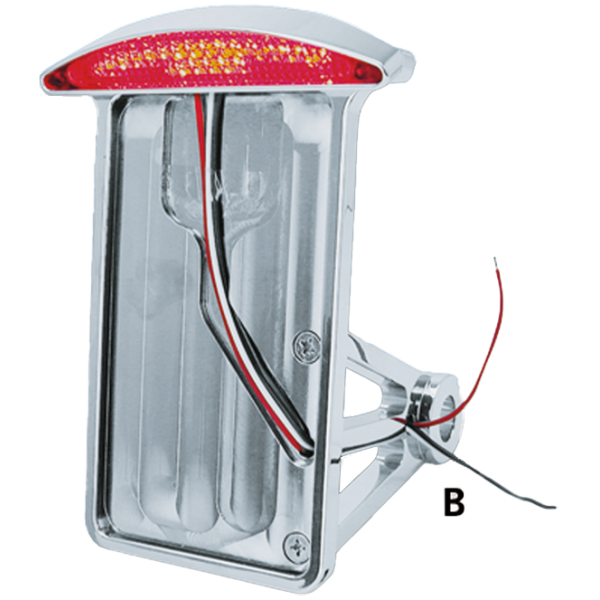 SIDE MOUNT & FENDER MOUNT LICENSE PLATE BRACKETS WITH LED TAILLIGHTS GZP Side mnt lic. plate w LED light V