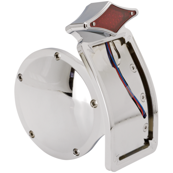DERBY MOUNT LICENSE PLATE BRACKET WITH DIAMOND STYLE LED TAILLIGHTS GZP Diamond LED w/license plate 5-hole D