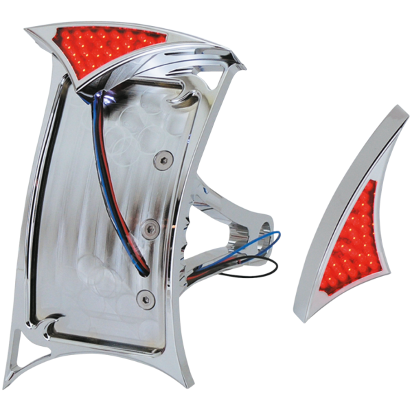 SIDEMOUNT LICENSE PLATE BRACKET WITH GOTHIC LED TAILLIGHT GZP Sidemount Gothic LED light/radius li