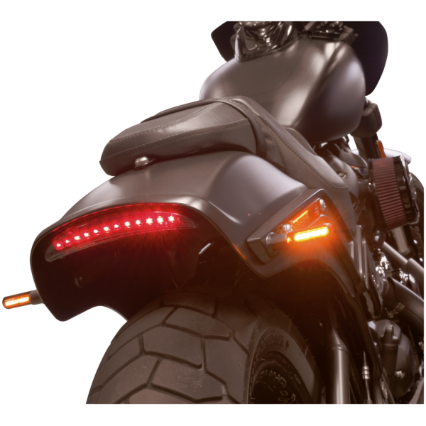 REVOX CHOPPED FENDER LIGHTS FOR SPORTSTER & MILWAUKEE EIGHT FAT BOB GZP Revox red lens fender light XL14-