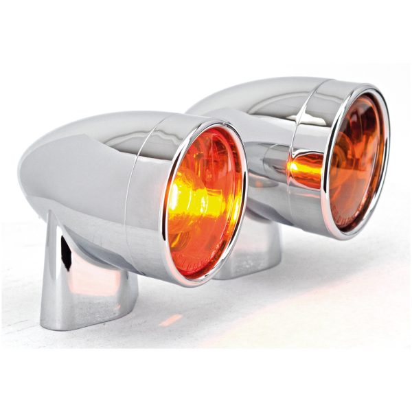 GENUINE ZODIAC REVOX BULLET TURN SIGNALS GZP Revox chr amber bullet rr SF turnsgn