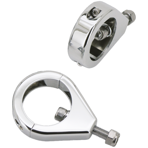 TURN SIGNAL FORK MOUNTS GZP Chr. 39mm fork mount markerlightclam