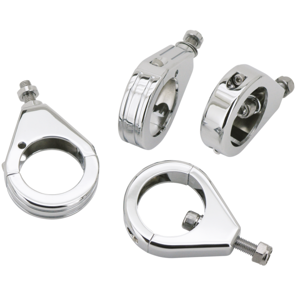 TURN SIGNAL FORK MOUNTS GZP Chrome alu 41mm clamp kit ball mille