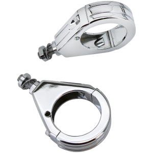 TURN SIGNAL FORK MOUNTS GZP Chr 49mm grooved turnsignal clamps