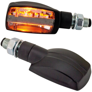 SQUARED LED TURN SIGNALS GZP Ebony turnsignals smoke lens pair
