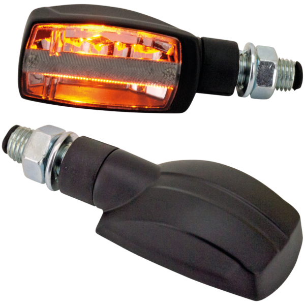 SQUARED LED TURN SIGNALS GZP Ebony turnsignals smoke lens pair