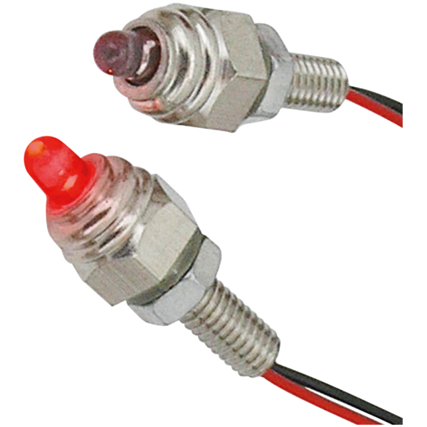 STUDDED LED LIGHTS GZP Pair red LED M6 stud lights