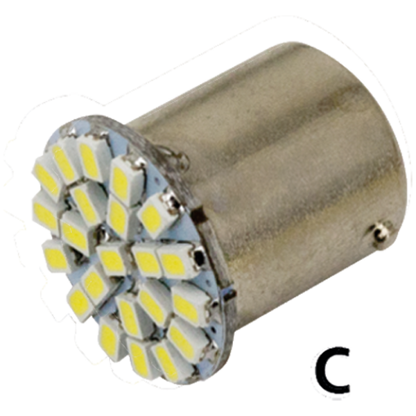 SMD TYPE LED PROJECTOR BULBS GZP Synapse 22LED Red 1157 single bulb