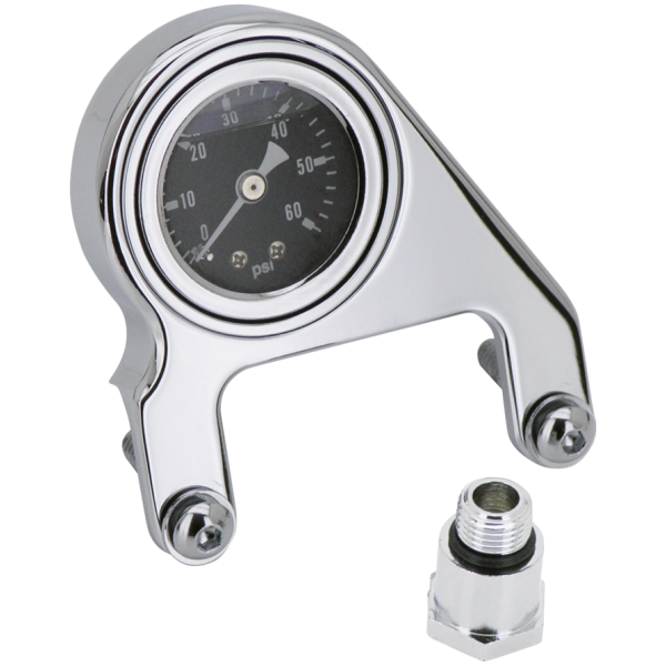 ROCKER BOX MOUNTED OIL PRESSURE GAUGES GZP Blk oil pressure gauge kit XL86-up