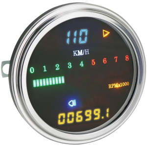 STEALTH CABLE DRIVEN DIGITAL SPEEDO/TACHO GZP Full digital MPH speedo/tacho cabled