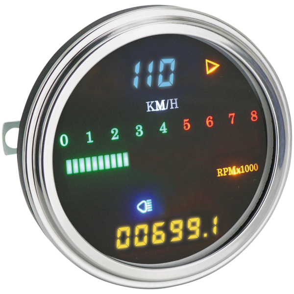 STEALTH CABLE DRIVEN DIGITAL SPEEDO/TACHO GZP Full digital MPH speedo/tacho cabled