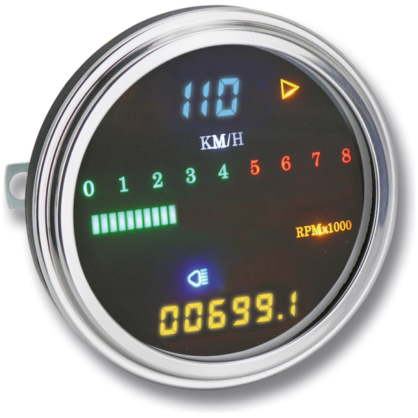 STEALTH CABLE DRIVEN DIGITAL SPEEDO/TACHO GZP Full digital KPH speedo/tacho cabled