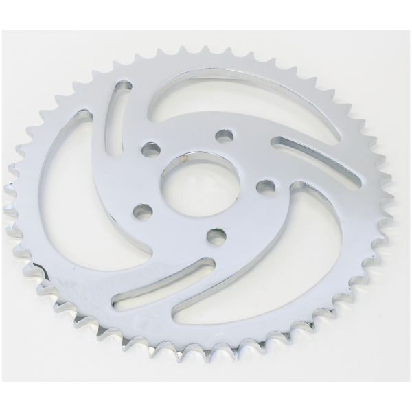 "SWIRLED" REAR SPROCKETS WITH CHROME FINISH GZP Chrome Swirled sprocket 47T XL82-85