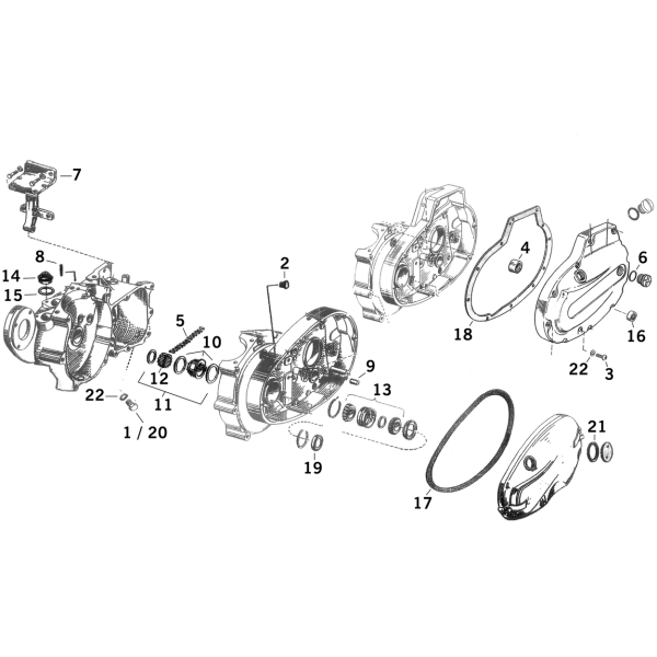 LOWER END PARTS FOR 1954-1956 KH & 1957-1976 XL L/H Crankcase bearing XL52-76 #24729-52