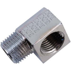 OIL GAUGE INSTALLATION PARTS Chrome 90 degree street elbow male/fem.