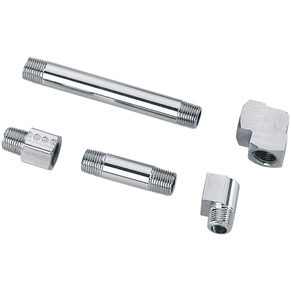 OIL GAUGE INSTALLATION PARTS Chrome plated 1/8 pipe 1.5" long