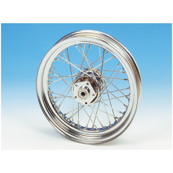 WHEEL ASSEMBLIES DUAL FLANGE Cplt wheel 16" steel hub 7/16 stainl.sp