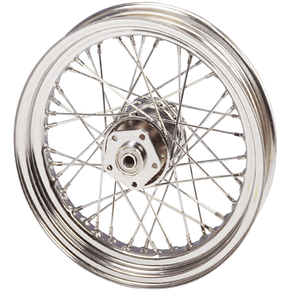WHEEL ASSEMBLIES DUAL FLANGE Cplt wheel 21" steel hub 5/16 chr.spokes